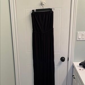 Elegant Black Strapless Maxi Dress